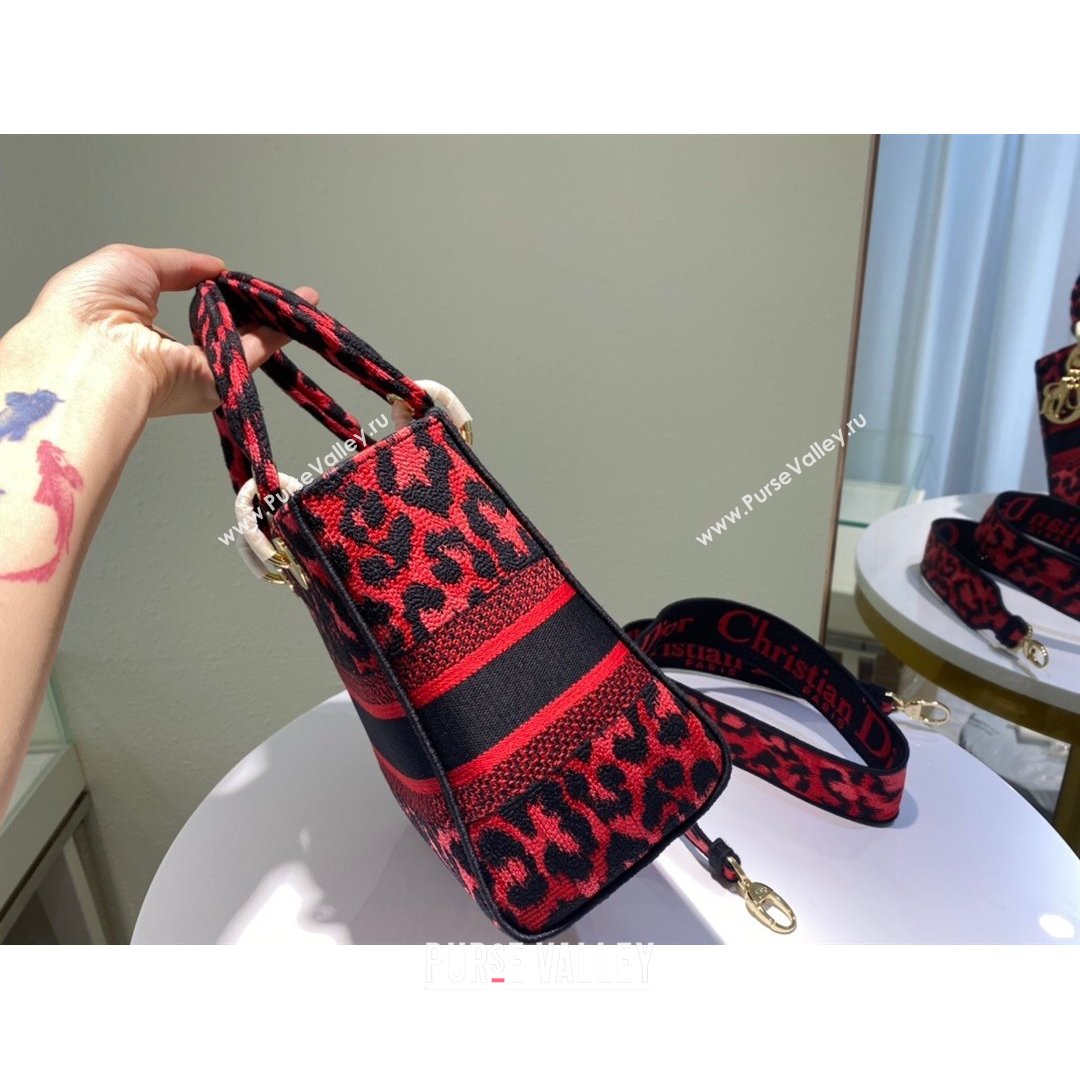 Dior Medium Lady D-Lite Bag in Red Multicolor Mizza Embroidery 2021 (XXG-21090723)