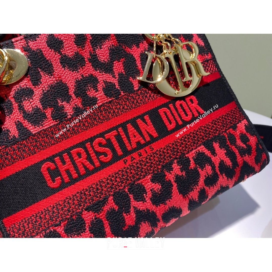 Dior Medium Lady D-Lite Bag in Red Multicolor Mizza Embroidery 2021 (XXG-21090723)