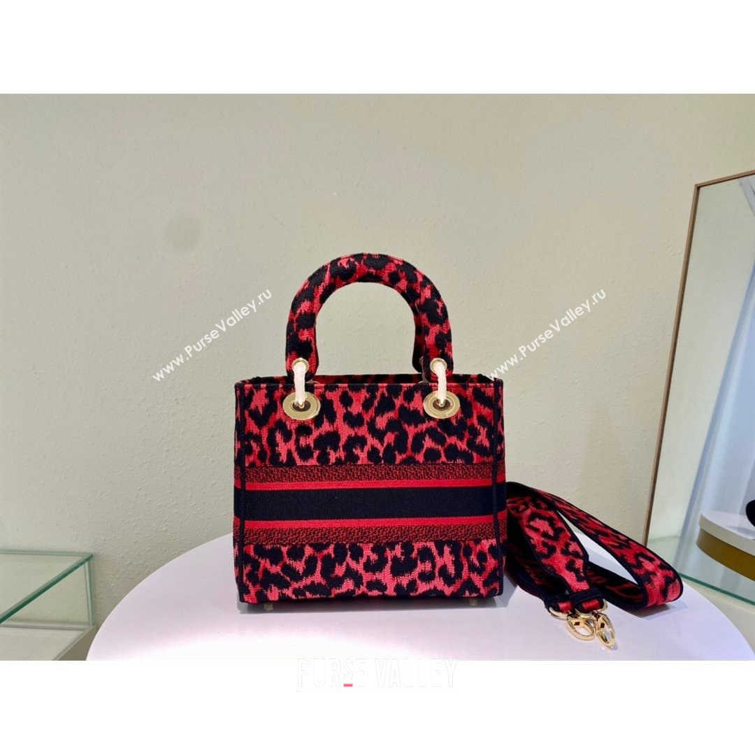 Dior Medium Lady D-Lite Bag in Red Multicolor Mizza Embroidery 2021 (XXG-21090723)