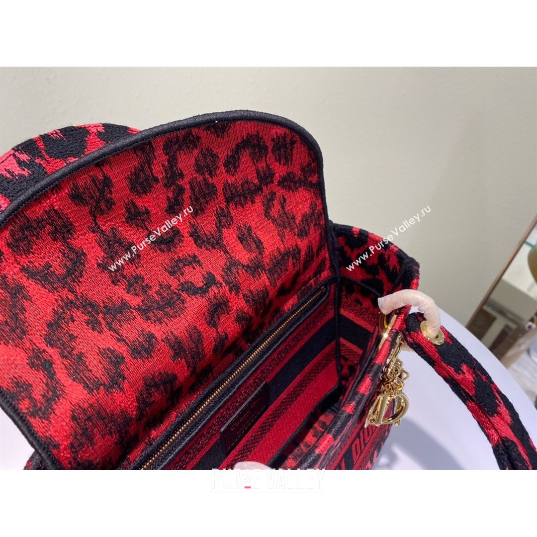 Dior Medium Lady D-Lite Bag in Red Multicolor Mizza Embroidery 2021 (XXG-21090723)