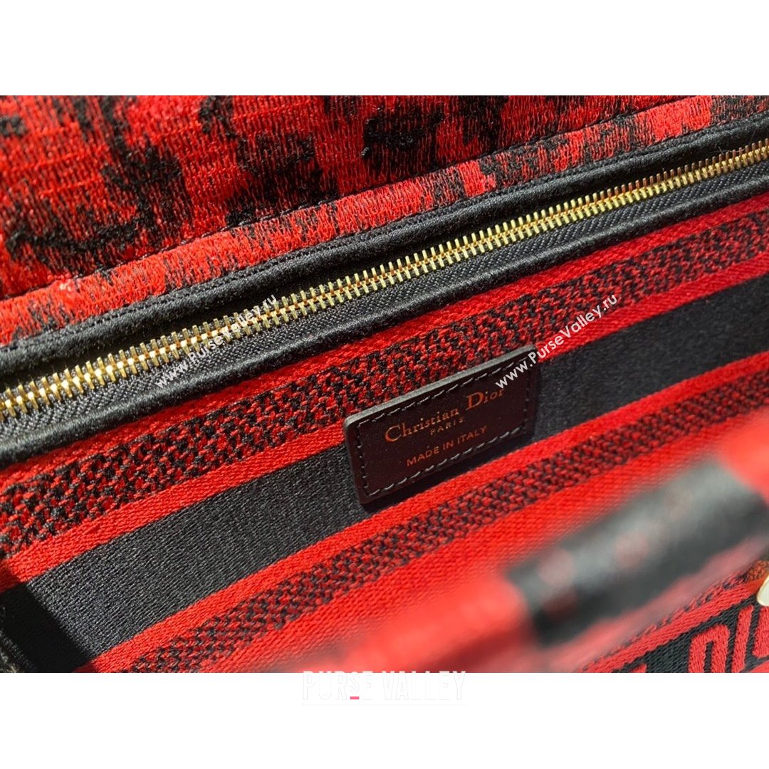Dior Medium Lady D-Lite Bag in Red Multicolor Mizza Embroidery 2021 (XXG-21090723)
