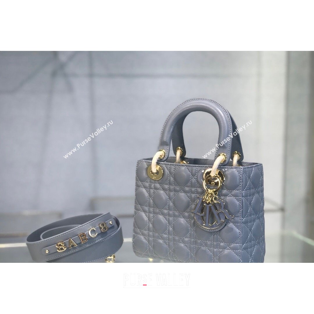 Dior Lady Dior My ABCDior Small Bag in Blue Cannage Shiny Lambskin 2021 (BINF-21090815)