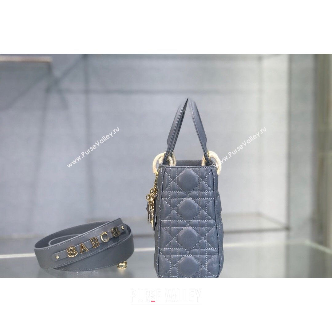 Dior Lady Dior My ABCDior Small Bag in Blue Cannage Shiny Lambskin 2021 (BINF-21090815)