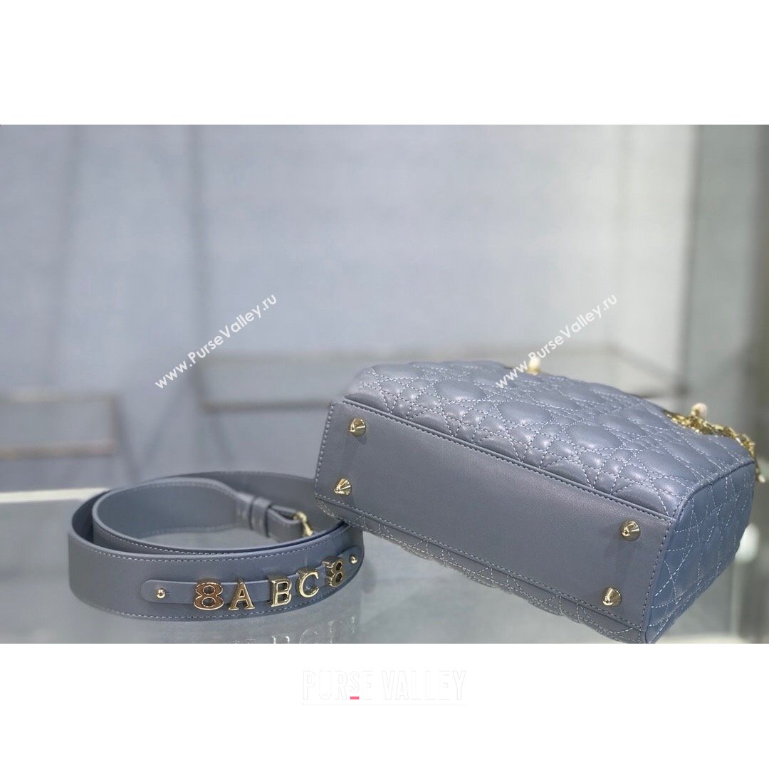 Dior Lady Dior My ABCDior Small Bag in Blue Cannage Shiny Lambskin 2021 (BINF-21090815)
