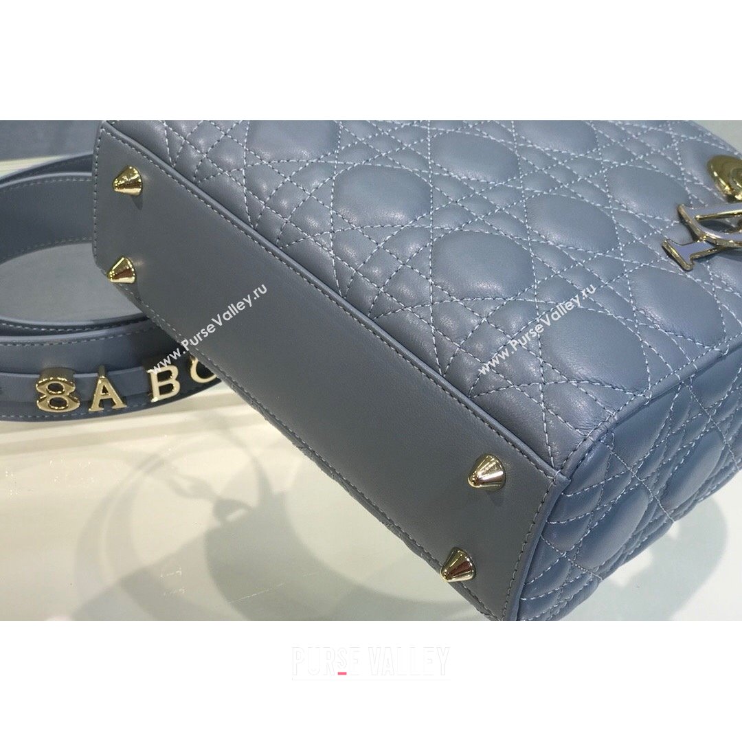 Dior Lady Dior My ABCDior Small Bag in Blue Cannage Shiny Lambskin 2021 (BINF-21090815)