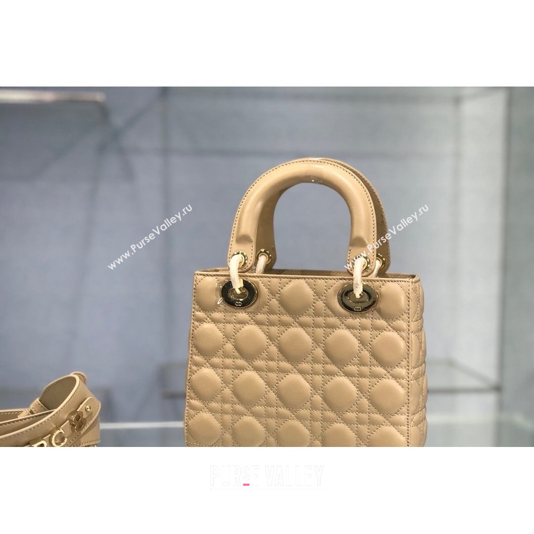 Dior Lady Dior My ABCDior Small Bag in Beige Cannage Shiny Lambskin 2021 (BINF-21090814)