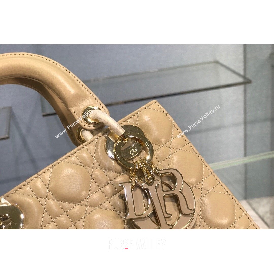 Dior Lady Dior My ABCDior Small Bag in Beige Cannage Shiny Lambskin 2021 (BINF-21090814)