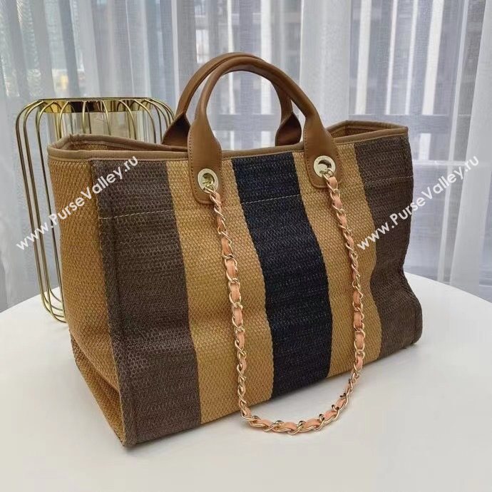 Chanel Deauville Large Shopping Bag A66941 Brown/Beige/Black 2021 02 (SM-21031607)