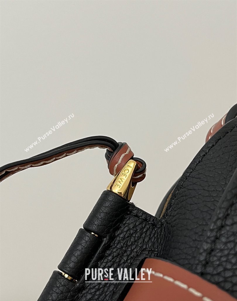 Loewe Small Gate Dual Bag in Grained Calfskin Black/Brown 2024 Top (KK-24060302)