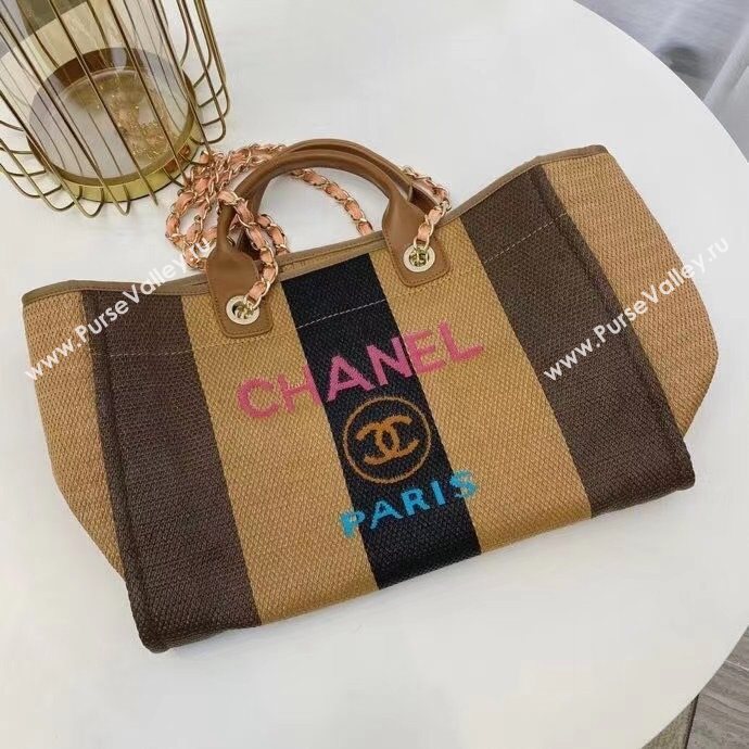 Chanel Deauville Large Shopping Bag A66941 Brown/Beige/Black 2021 02 (SM-21031607)