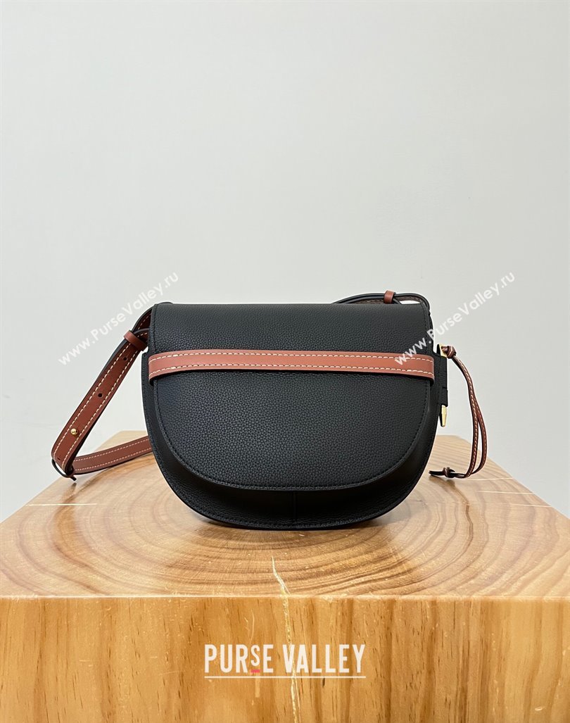 Loewe Small Gate Dual Bag in Grained Calfskin Black/Brown 2024 Top (KK-24060302)