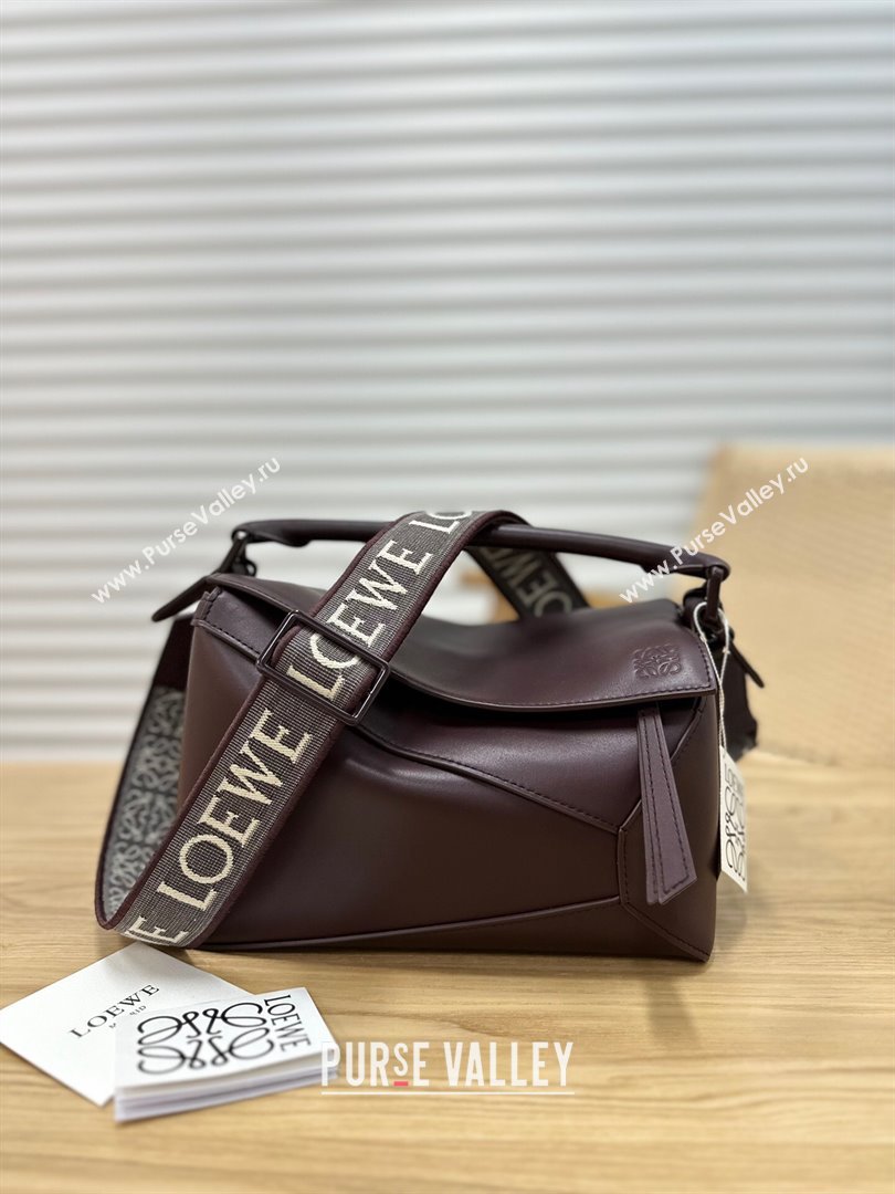 Loewe Small Puzzle Bag in Satin Calfskin 9001L Burgundy 2023 TOP (KEKE-23122726)