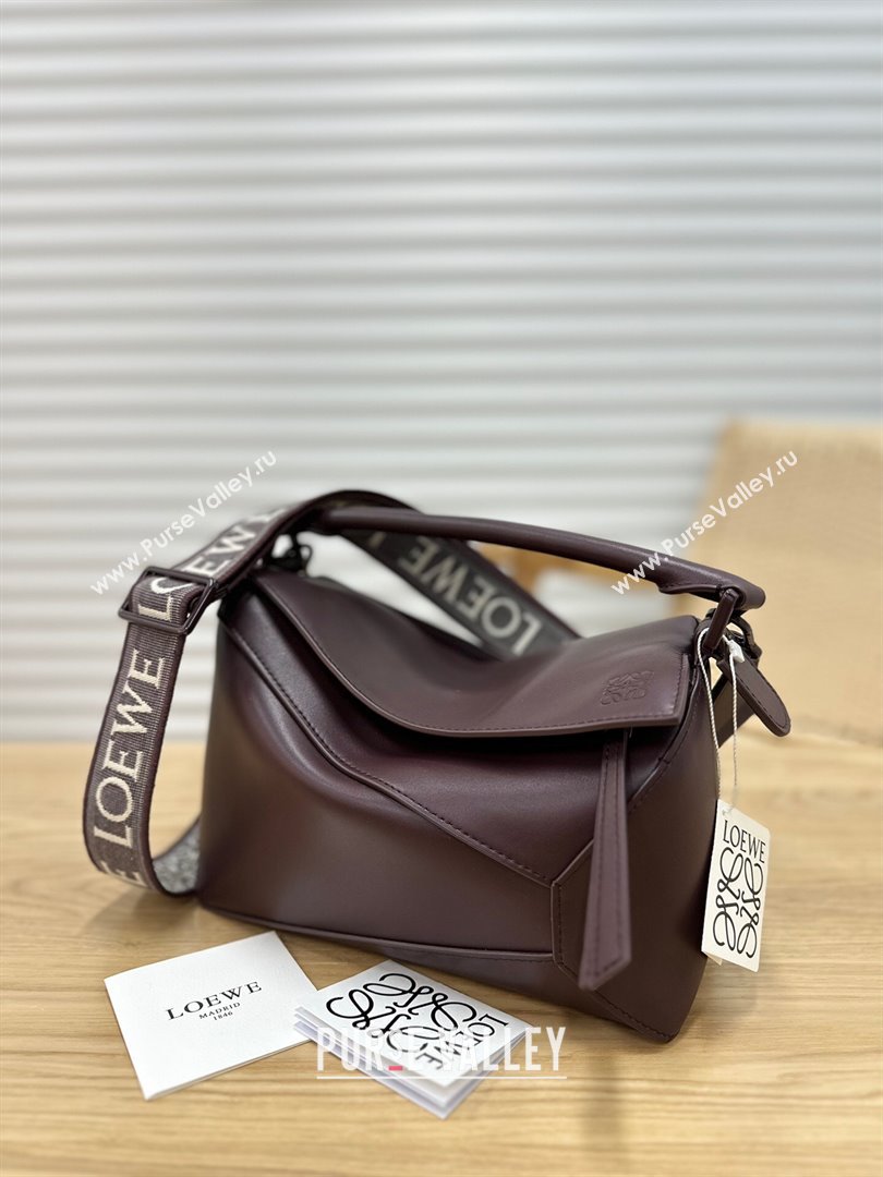 Loewe Small Puzzle Bag in Satin Calfskin 9001L Burgundy 2023 TOP (KEKE-23122726)