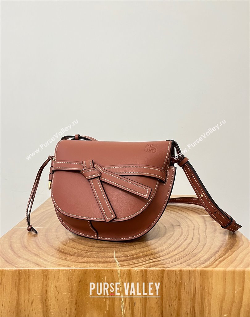 Loewe Small Gate Dual Bag in Soft Calfskin Brown 2024 Top (KK-24060303)