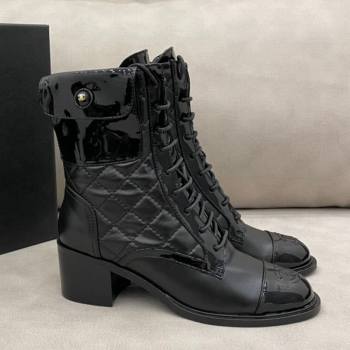 Chanel Quilted Leather Short Boots with Pouch Black 2020 (DLY-20120421)