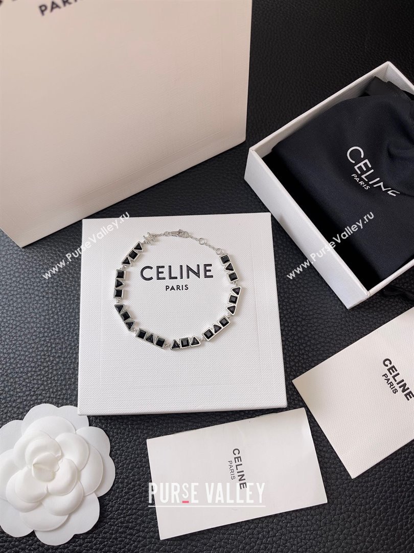 Celine Bracelet C042507 Black/Silver 2024 (YF-24042507)