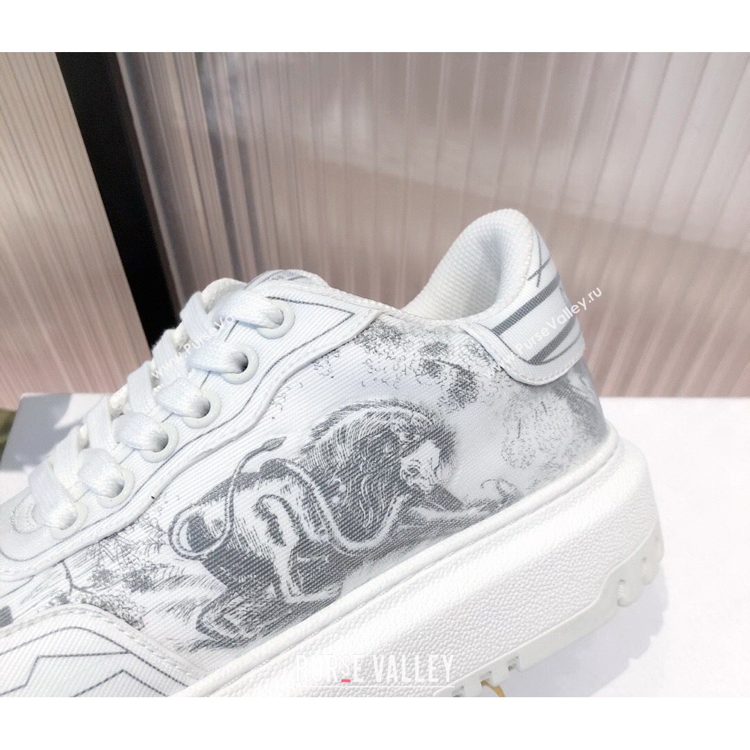 Dior Addict Sneakers in Grey Toile de Jouy Technical Fabric 2021 (KL-21081452)