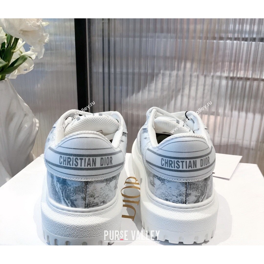 Dior Addict Sneakers in Grey Toile de Jouy Technical Fabric 2021 (KL-21081452)