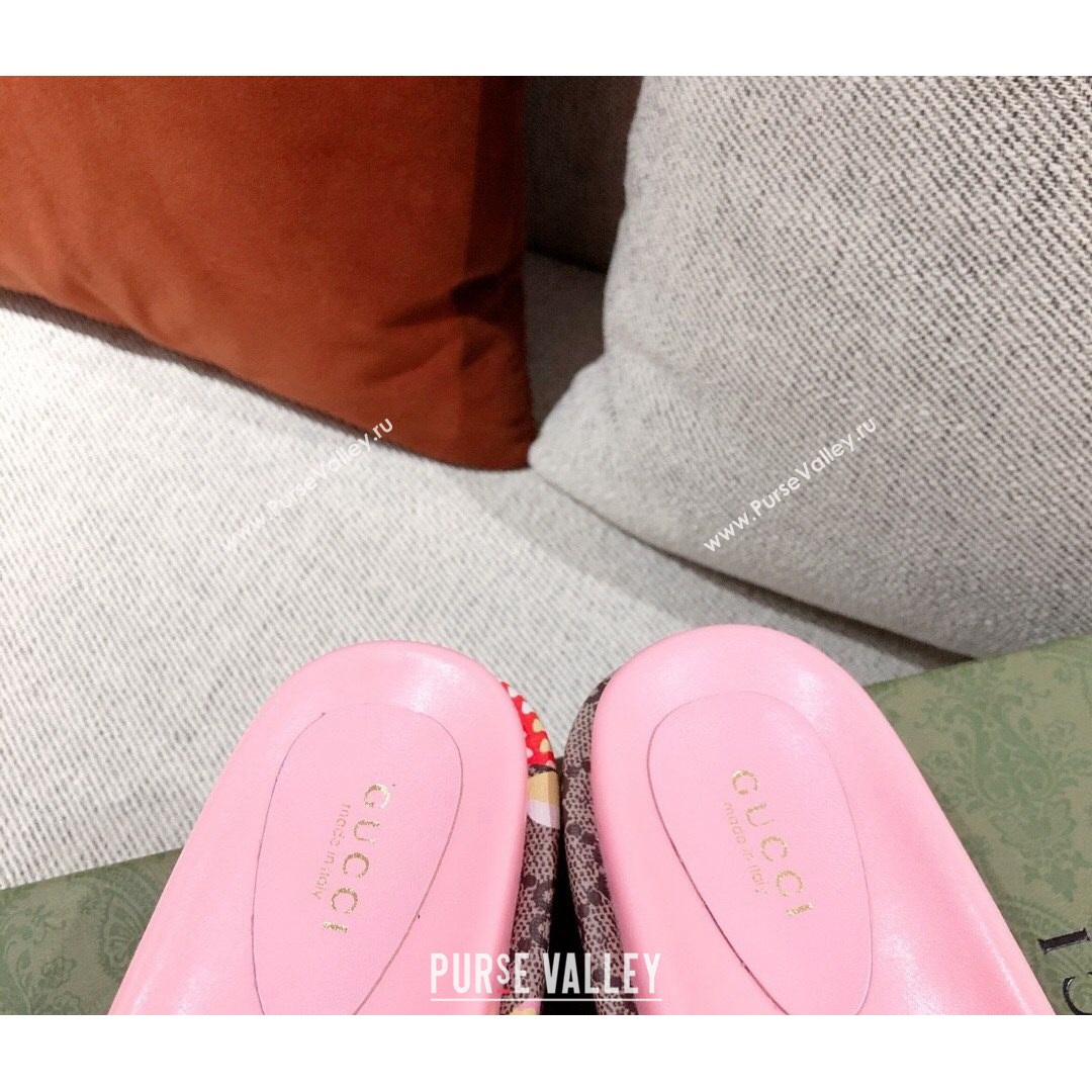 Gucci Heart Apple GG Platform Slide Sandals Pink 2021 (KL-21081453)