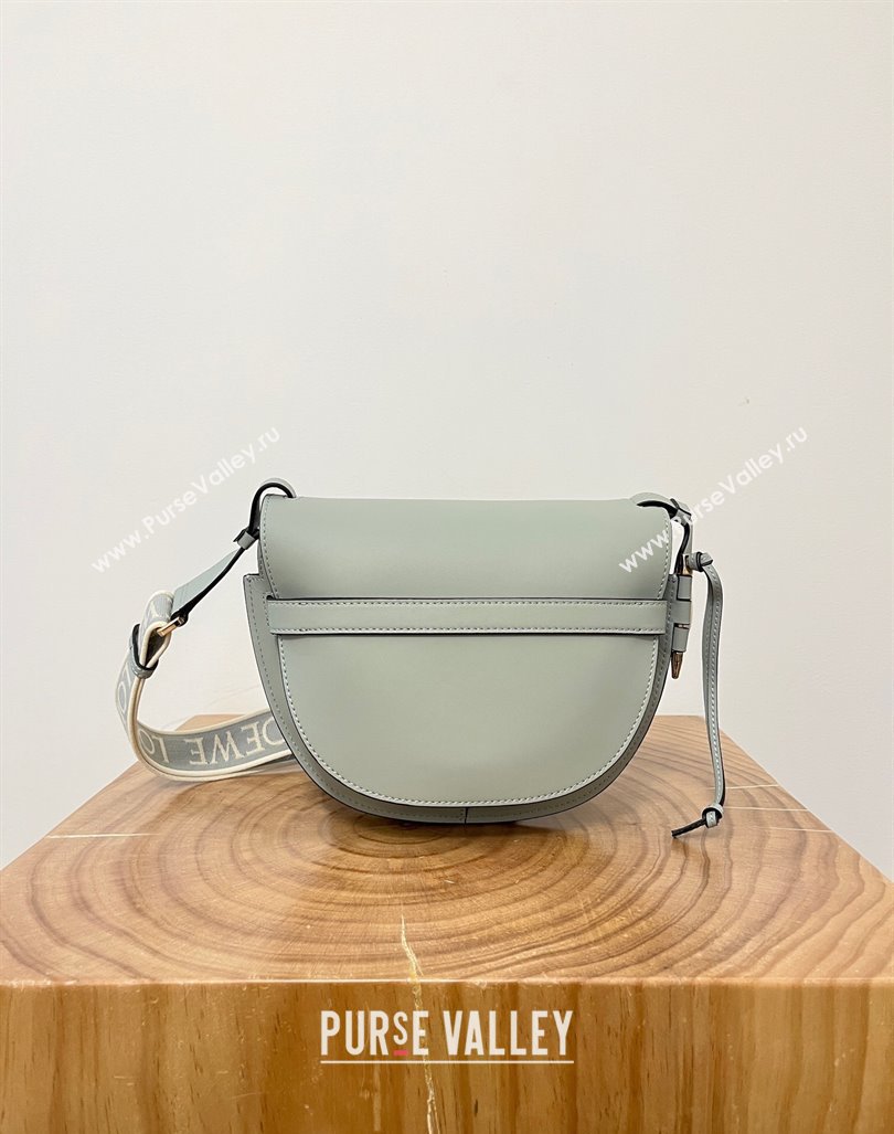 Loewe Small Gate Dual Bag in Soft Calfskin and Jacquard Strap Glacier Blue 2024 Top (KK-24060306)