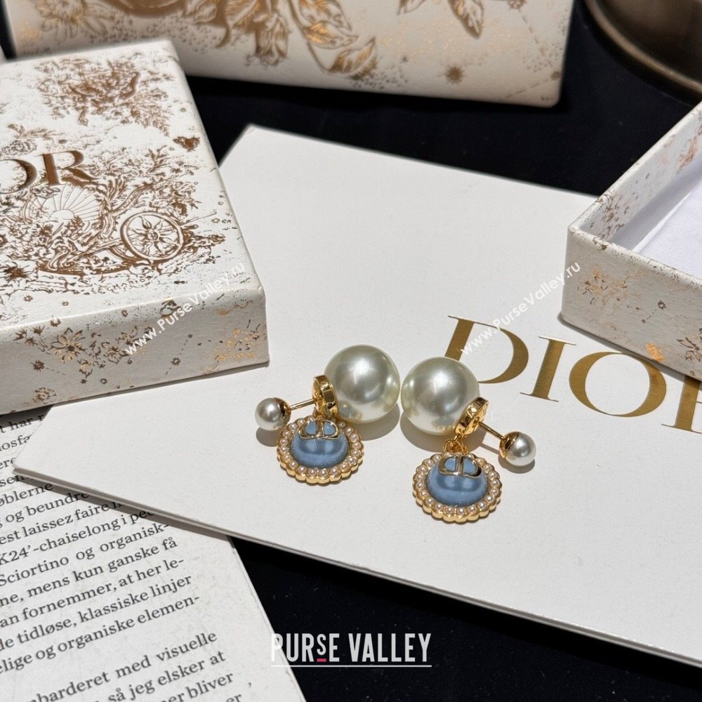 Dior Tribales Earrings with Blue Glass 2024 (YF-24042317 )