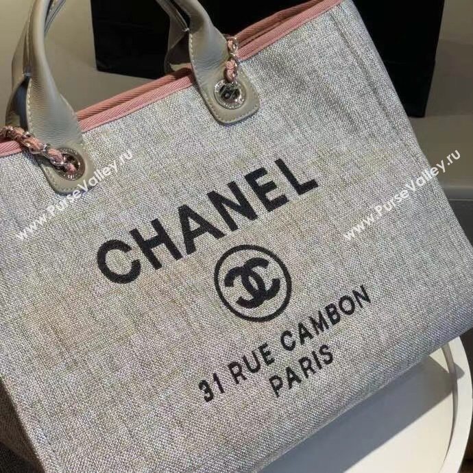 Chanel Deauville Large Shopping Bag A66941 Grey/Pink 2021 06 (SM-21031612)