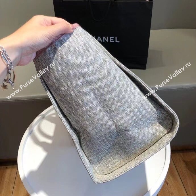 Chanel Deauville Large Shopping Bag A66941 Grey/Pink 2021 06 (SM-21031612)