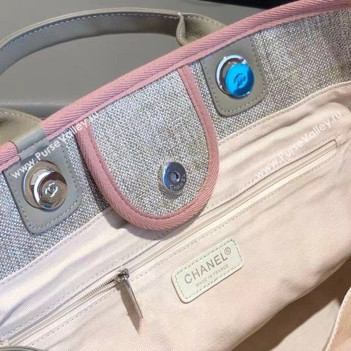 Chanel Deauville Large Shopping Bag A66941 Grey/Pink 2021 06 (SM-21031612)