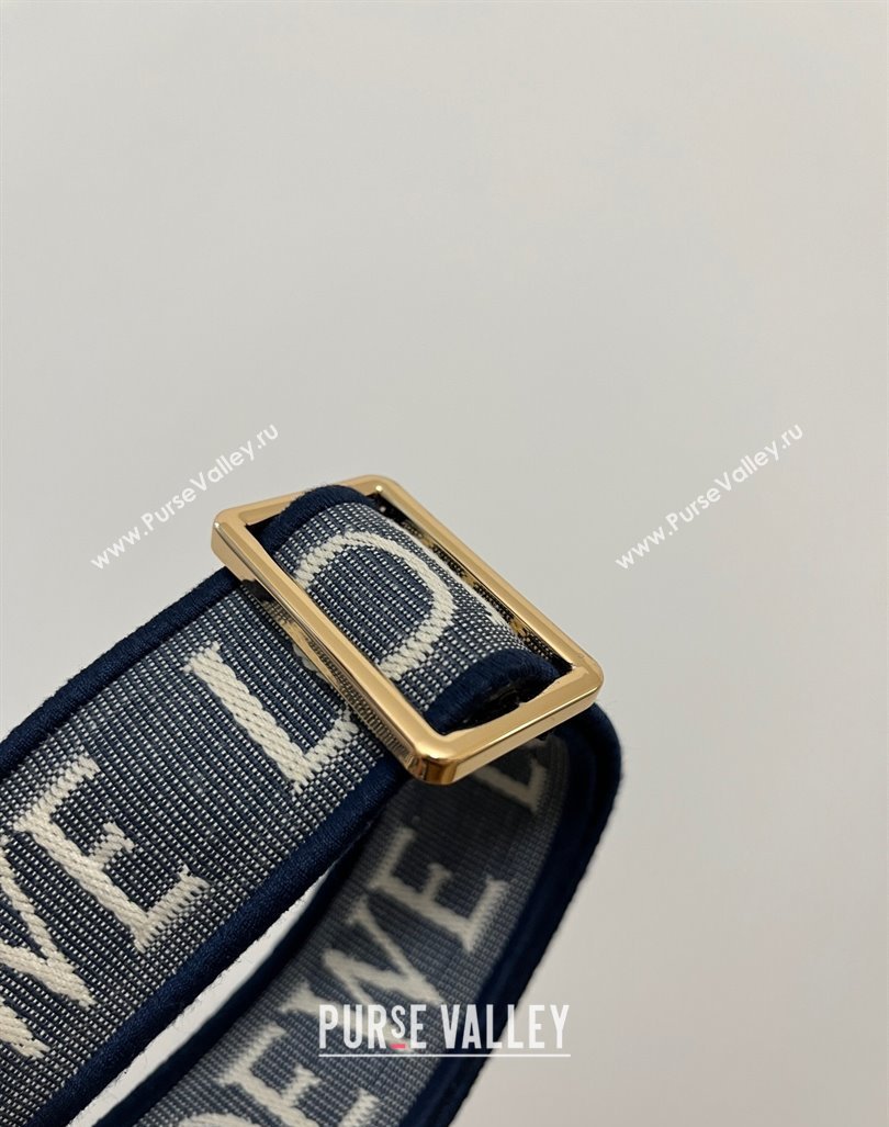 Loewe Small Gate Dual Bag in Soft Calfskin and Jacquard Strap Navy Blue 2024 Top (KK-24060309)