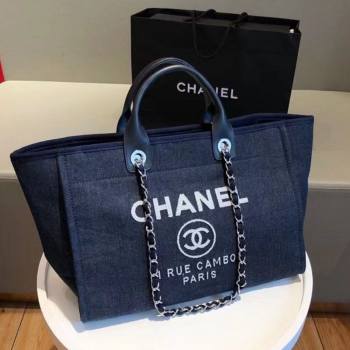 Chanel Deauville Large Shopping Bag A66941 Navy Blue 2021 07 (SM-21031613)