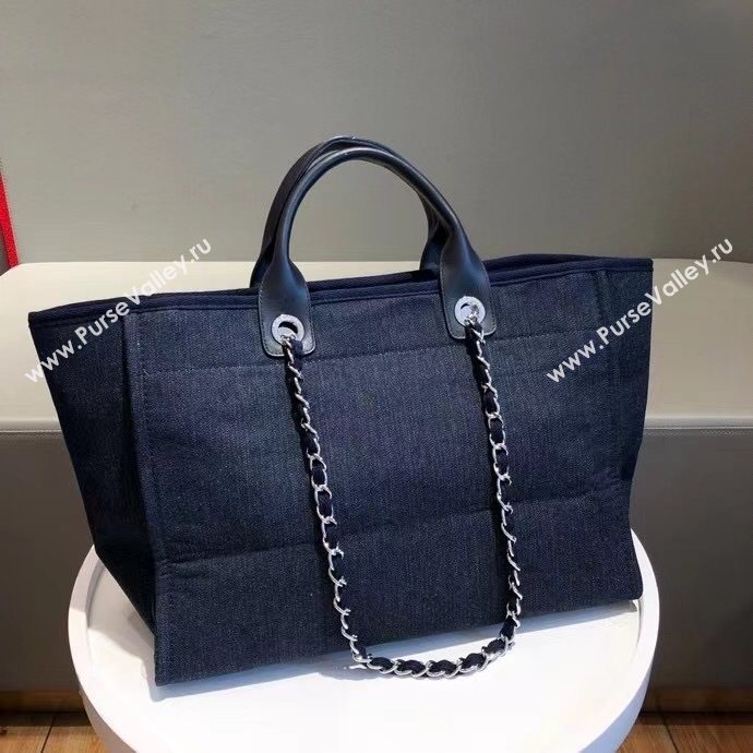 Chanel Deauville Large Shopping Bag A66941 Navy Blue 2021 07 (SM-21031613)