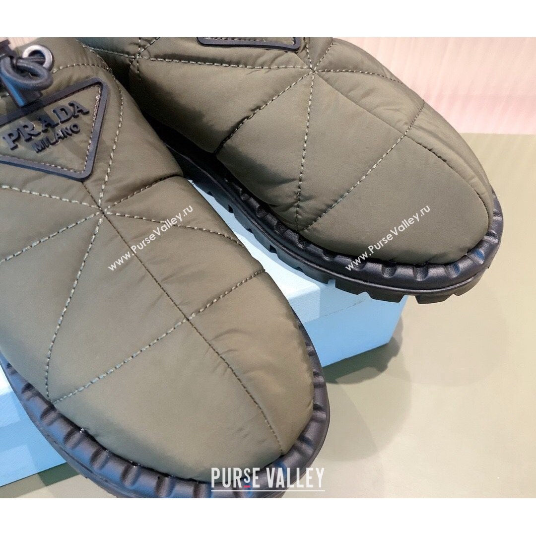 Prada Padded Nylon Fabric Slippers Green 2021 (KL-21081601)