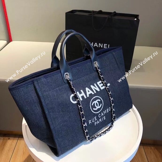 Chanel Deauville Large Shopping Bag A66941 Navy Blue 2021 07 (SM-21031613)