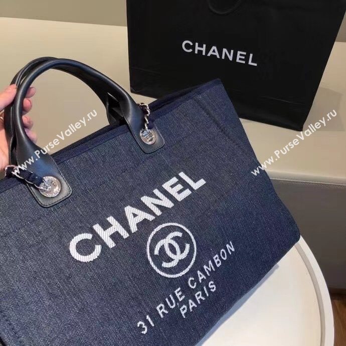 Chanel Deauville Large Shopping Bag A66941 Navy Blue 2021 07 (SM-21031613)