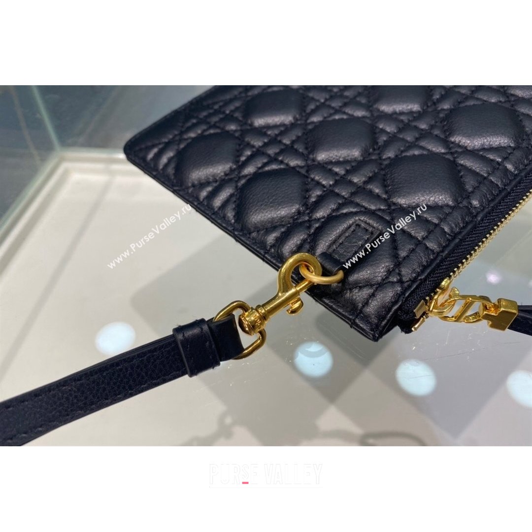 Dior Large Caro Daily Pouch in Black Supple Cannage Calfskin 2021 (BINF-21090822)
