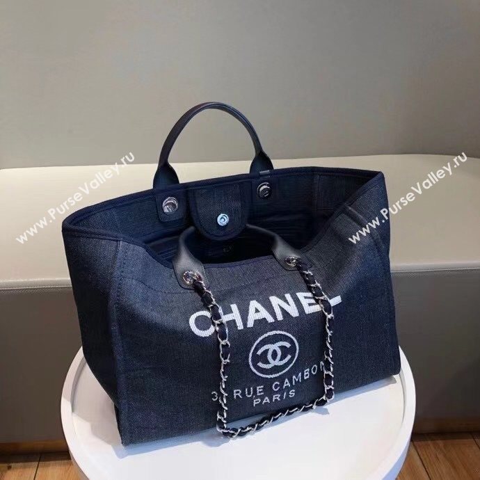 Chanel Deauville Large Shopping Bag A66941 Navy Blue 2021 07 (SM-21031613)