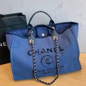 Chanel Deauville Large Shopping Bag A66941 Denim Blue 2021 08 (SM-21031614)