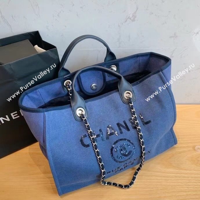 Chanel Deauville Large Shopping Bag A66941 Denim Blue 2021 08 (SM-21031614)