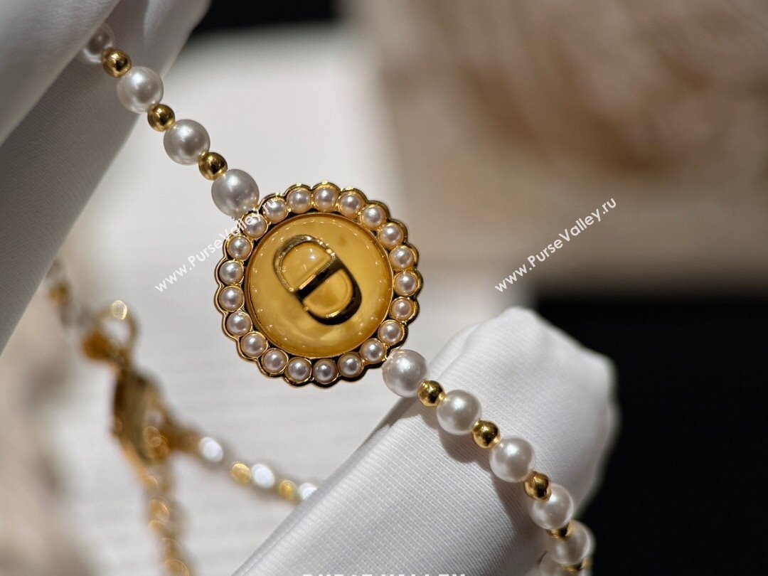 Dior Petit CD Baroque Bracelet with Yellow Glass 2024 (YF-24042319)