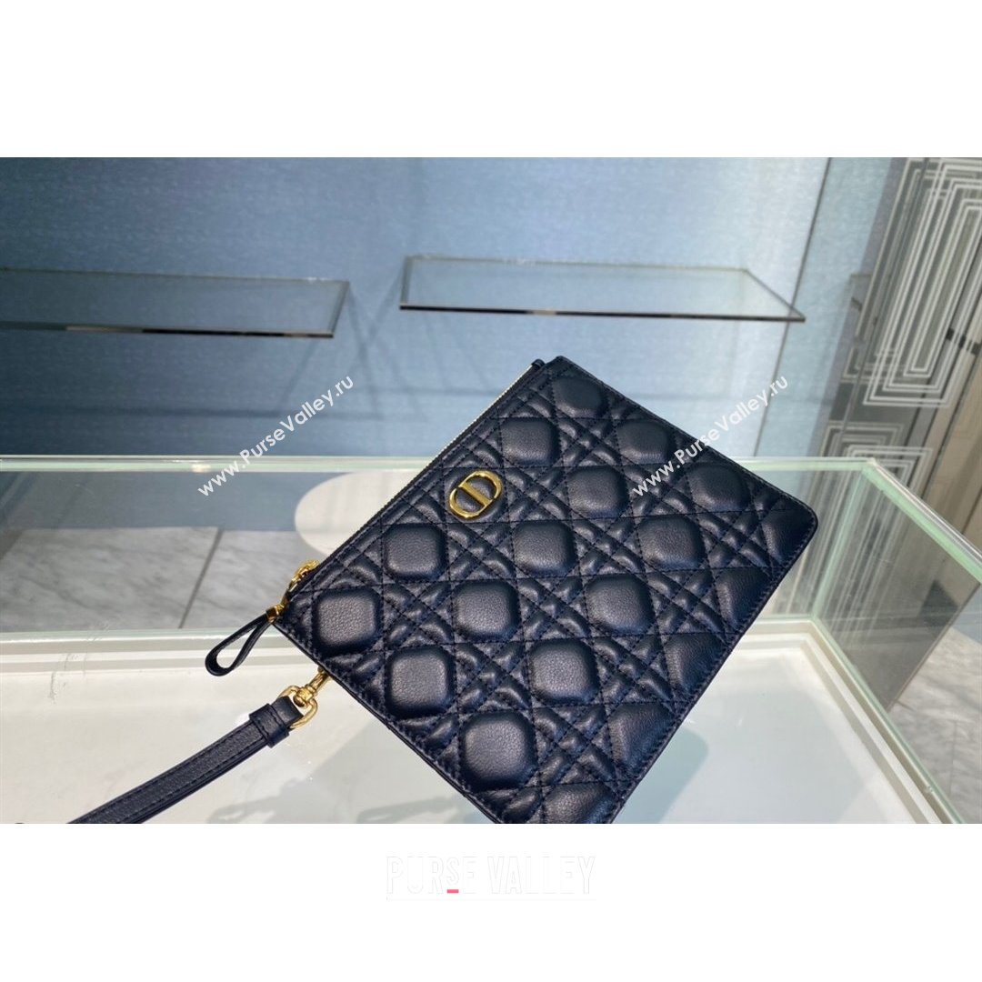 Dior Small Caro Daily Pouch in Black Supple Cannage Calfskin 2021 (BINF-21090821)