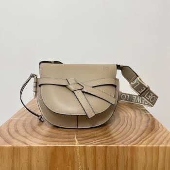 Loewe Small Gate Dual Bag in Soft Calfskin and Jacquard Strap Sand 2024 Top (KK-24060311)