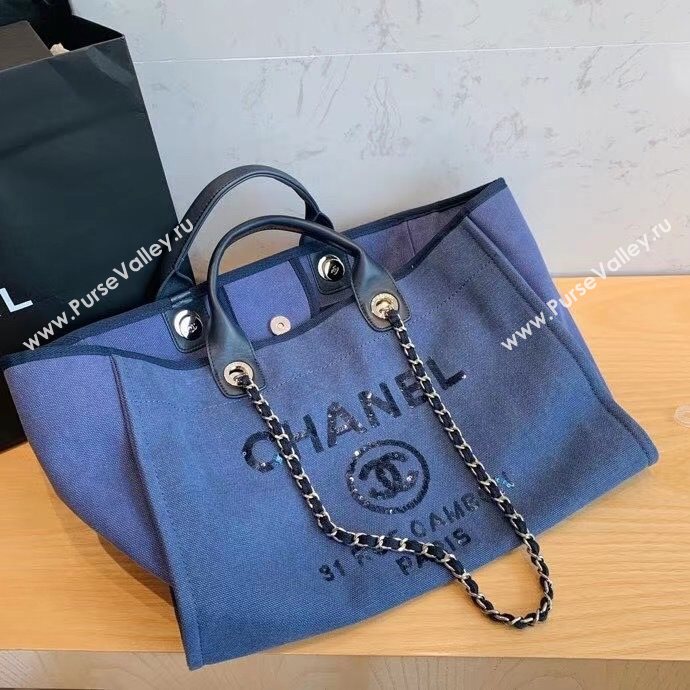 Chanel Deauville Large Shopping Bag A66941 Denim Blue 2021 08 (SM-21031614)