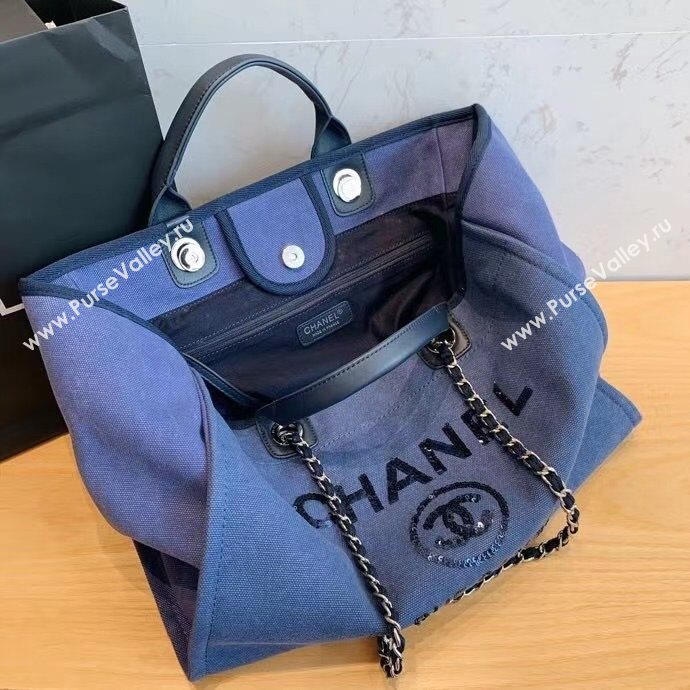 Chanel Deauville Large Shopping Bag A66941 Denim Blue 2021 08 (SM-21031614)