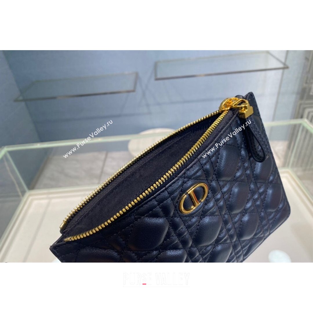 Dior Small Caro Daily Pouch in Black Supple Cannage Calfskin 2021 (BINF-21090821)