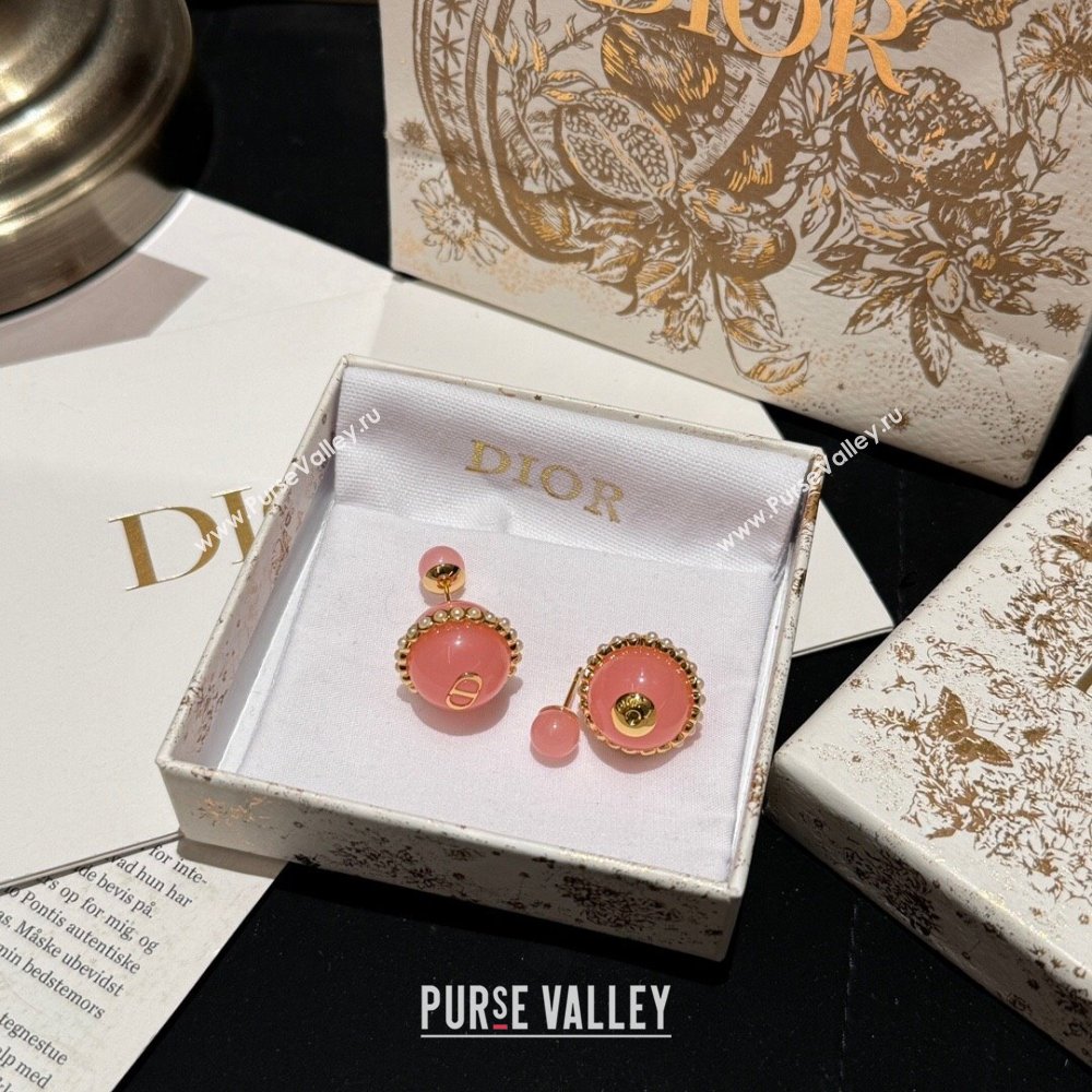 Dior Pink Resin Pearls Tribales Earrings 2024 (YF-24042323)