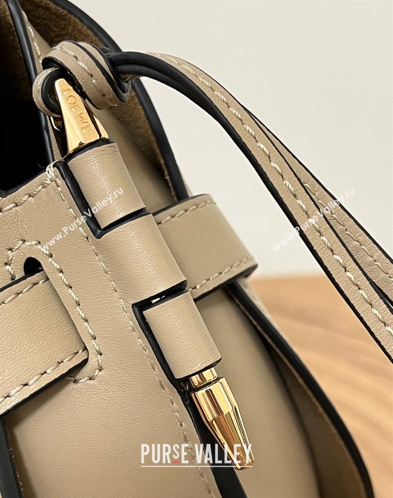 Loewe Small Gate Dual Bag in Soft Calfskin and Jacquard Strap Sand 2024 Top (KK-24060311)