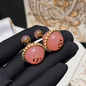 Dior Pink Resin Pearls Tribales Earrings 2024 (YF-24042323)