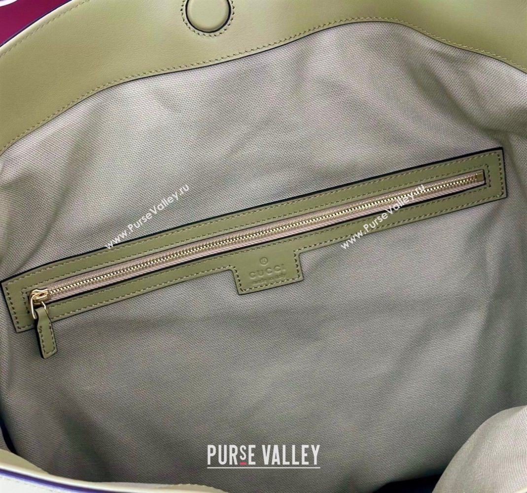 Gucci Beatrix Leather large tote bag Sage Green 2025 850546 (DLH-251124103)