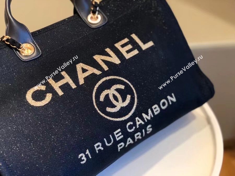 Chanel Deauville Shiny Denim Maxi Shopping Bag A93786 Blue 2021 09 (SM-21031615)