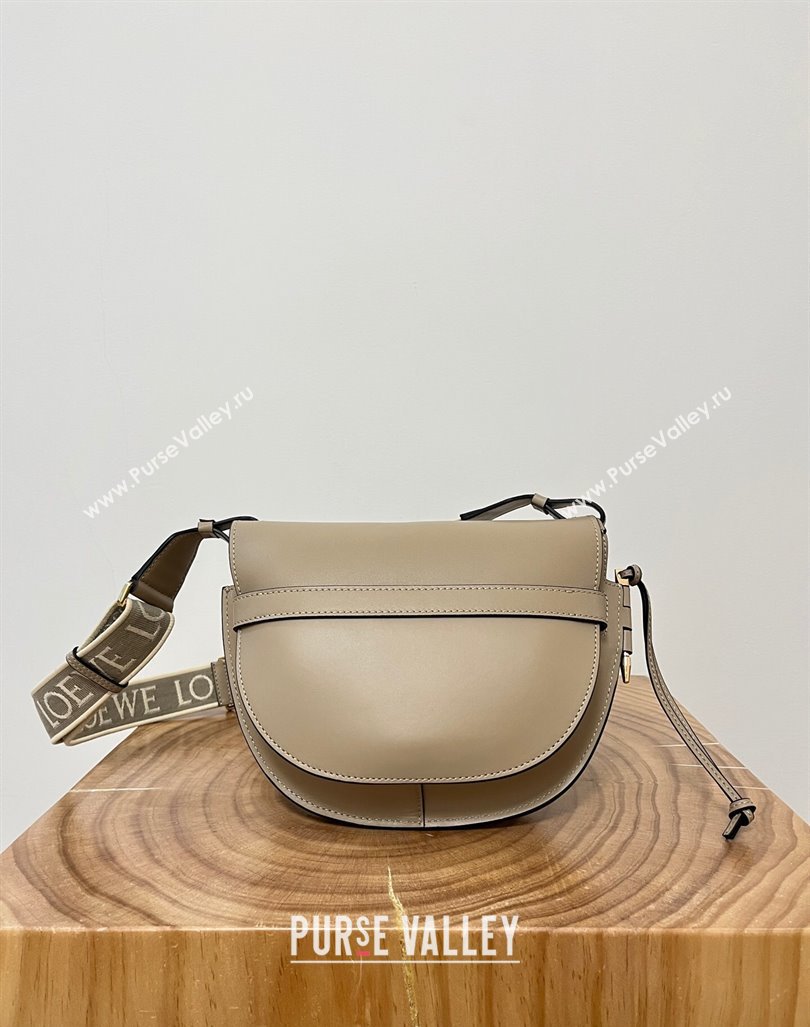 Loewe Small Gate Dual Bag in Soft Calfskin and Jacquard Strap Sand 2024 Top (KK-24060311)